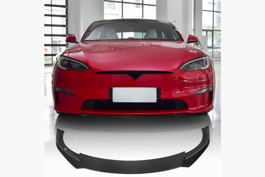 Tesla Model S 2012– Priekšējā bampera lūpas spoilers Lip V1 (2021+, Oglekļa šķiedra) Image