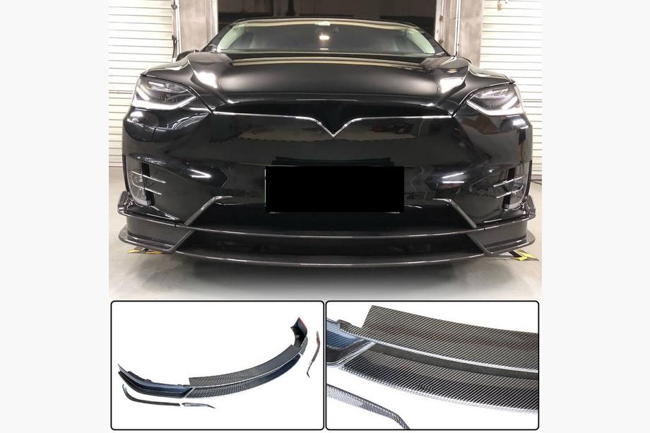 Tesla Model X 2015– Priekšējā bampera lip spoilers Carbon V2 (2016-2020) Image