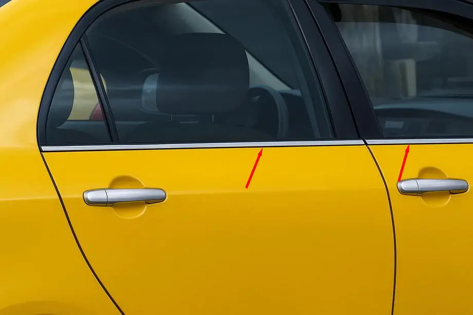 Toyota Corolla 2002–2007 Ārējās logu apmales (4 gab., nerūsējošais tērauds) Image