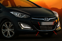 Hyundai I-30 2012–2017 Uzlikas apakšējai restītei un ap to STYLE (nerūsējošais tērauds) foto 1