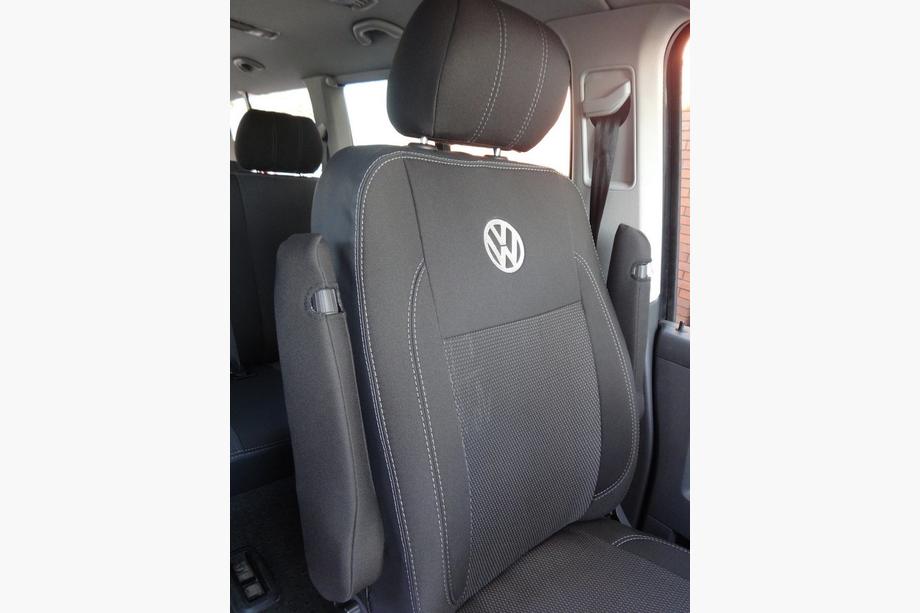Volkswagen T5 Transporter 2003–2010 Autosēdekļu pārvalki (mākslīgā āda↗audums, Premium) Pilns salons ↗ priekšējie (2↗1) Foto 9