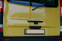 Renault Trafic 2001–2015 Hromēta līste aizmugurējam rokturim (augšējā, nerūsējošais tērauds) foto 1