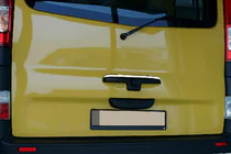Nissan Primastar 2002–2014 Hromēta uzlika aizmugurējam rokturim (bagāžnieka vāks, nerūsējošais tērauds) foto 1