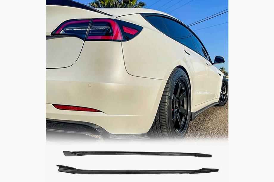 Tesla Model 3 2017– Sliekšņu uzlikas V2 (2017-2023, Carbon) Image