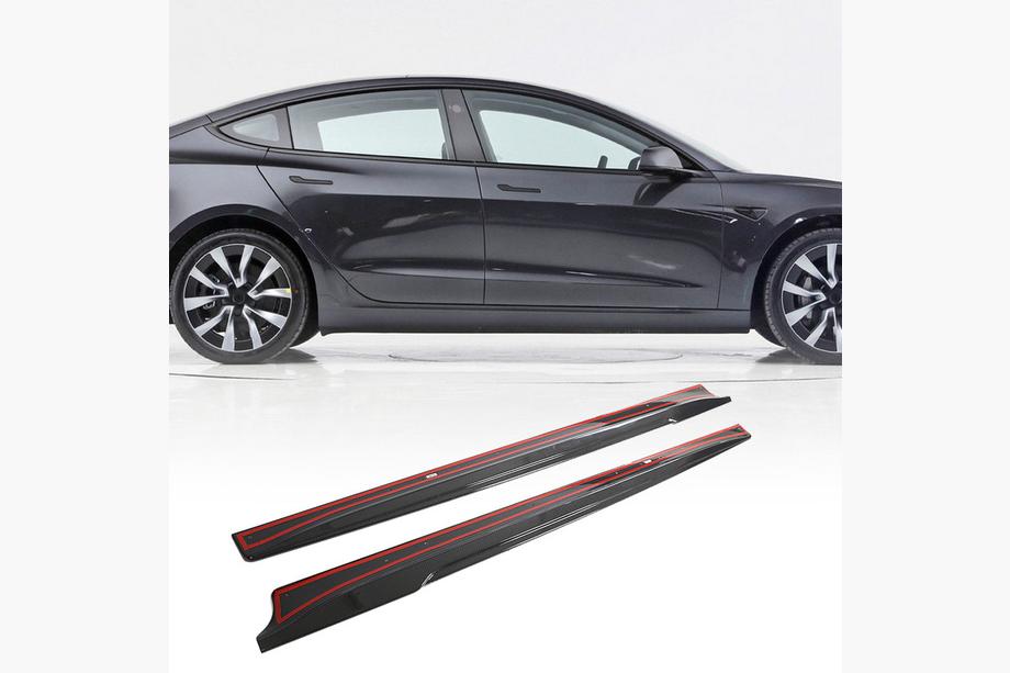 Tesla Model 3 2017– Sliekšņu uzlikas V1 (2017-2023, Carbon) Image