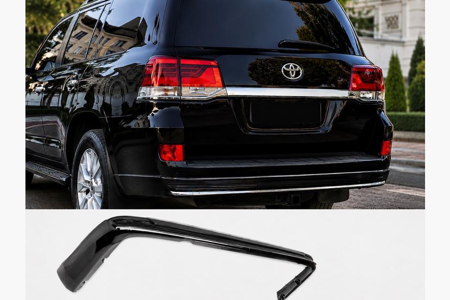 Toyota Land Cruiser 200 2007–2021 Aizmugurējā difuzora uzlika ar hromu 2016-2021 (Executive 2019/2021) Melna krāsa Image