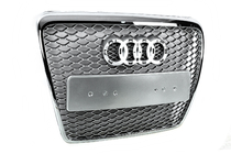 Audi A6 C6 2004–2011 RS stila priekšējais režģis (pelēks ar hromu) foto 6