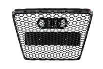 Audi A6 C6 2004–2011 RS stila priekšējais režģis (pelēks ar hromu) foto 8