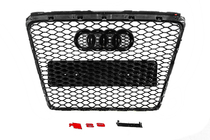 Audi A6 C6 2004–2011 RS stila priekšējais režģis (pelēks ar hromu) foto 4