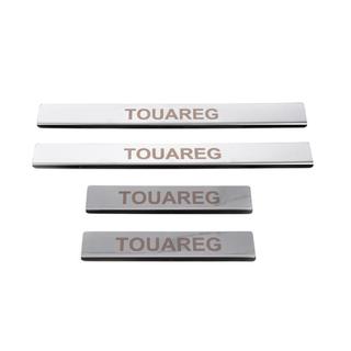Durvju sliekšņu uzlikas Carmos V1 (4 gab., nerūsējošais tērauds) Volkswagen Touareg 2002–2010 foto 2