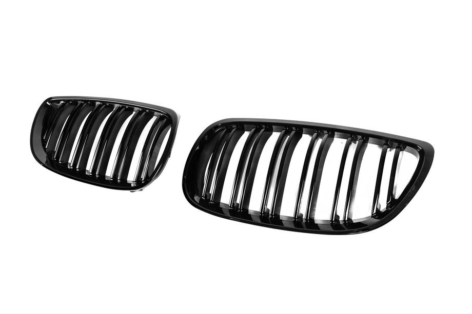 BMW 3. sērija E92/E93 2006–2013 Nieru reste M-Look (2007-2010 non-M / 2008-2013 M3, spīdīgi melna) Foto 4