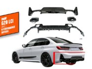 BMW 3. sērija G20/G21 2018– Aizmugurējais difuzors ar izpūtēja uzgaļiem DPT (2022+, M-Perfomance) foto 1