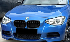 BMW 1. sērija F20/F21 2011–2019 M-Look nieru režģi (2011-2014, melns spīdīgs) foto 1