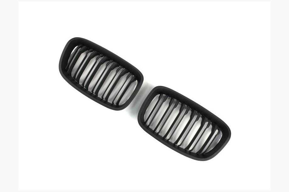 BMW 1. sērija F20/F21 2011–2019 BMW nieru restes M-Look (2011-2014, matēti melnas) Foto 3