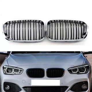 M-Look priekšējā reste (2015-2019, melna spīdīga ar hromētu apmali) BMW 1. sērija F20/F21 2011–2019 foto 2