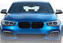 BMW 1. sērija F20/F21 2011–2019 M-Look nieru režģi (2015-2019, spīdīgi melns) foto 3