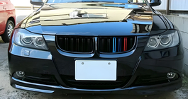 BMW 3. sērija E90/E91 2005–2011 Priekšējā radiatora reste (nieru tipa) M-look (E-90/91 2005-2008, M-Color) foto 1