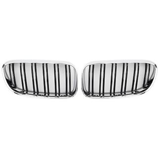 M-Look nieru režģi (2010-2013, melns spīdīgs ar hroma apmali) BMW 3. sērija E92/E93 2006–2013 foto 2