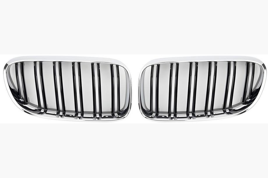 BMW 3. sērija E92/E93 2006–2013 M-Look nieru režģi (2010-2013, melns spīdīgs ar hroma apmali) Foto 2