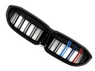BMW 3. sērija G20/G21 2018– Nieru restes M-Look V2 (2018-2022, M-Color ar melnu apmali) foto 3