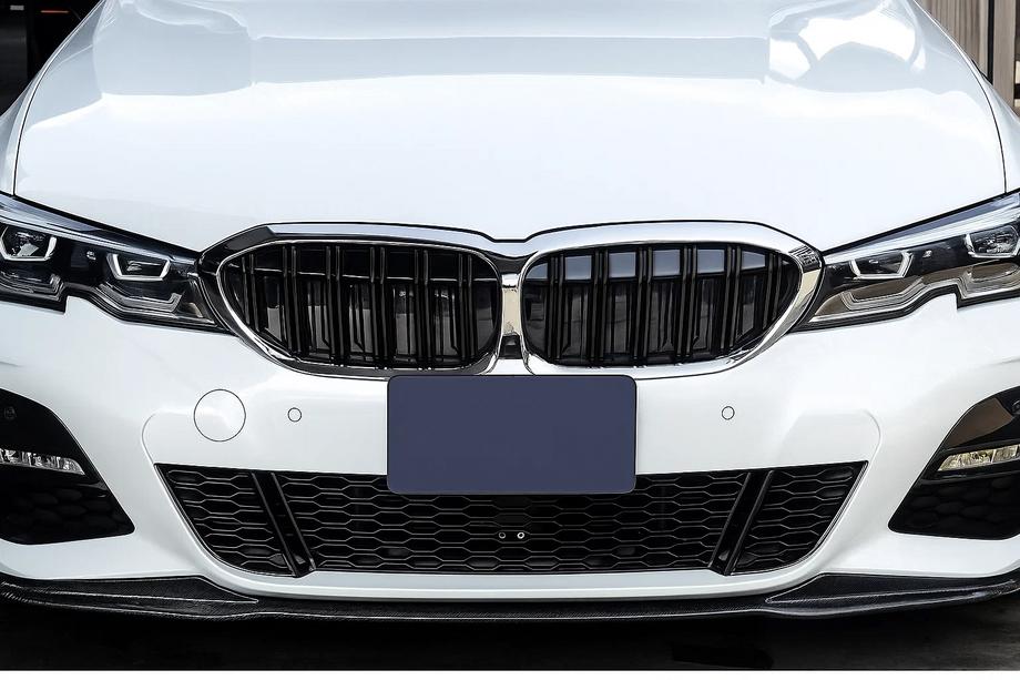 BMW 3. sērija G20/G21 2018– Nieres restes M-Look V2 (2018-2022, spīdīgi melnas ar hroma apmali) Image