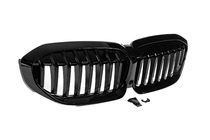 BMW 3. sērija G20/G21 2018– Nieru restes 1 Bar (2018-2022, spīdīgi melnas) Ar vietu kamerai foto 4
