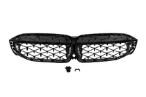 BMW 3. sērija G20/G21 2018– Nieru restes Diamond Black (2018-2022, melna apmale) Ar vietu kamerai foto 6
