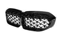 BMW 3. sērija G20/G21 2018– Nieru restes Diamond Black (2018-2022, melna apmale) Ar vietu kamerai foto 8