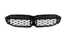 BMW 3. sērija G20/G21 2018– Nieru restes Diamond Black (2018-2022, melna apmale) Ar vietu kamerai foto 10