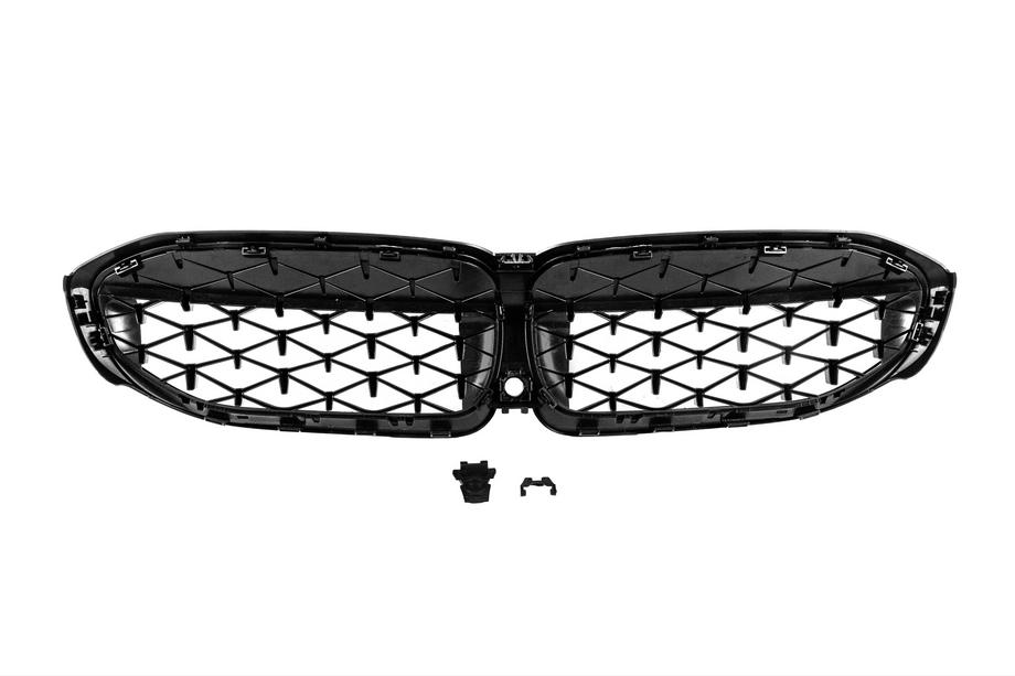BMW 3. sērija G20/G21 2018– Nieru restes Diamond Black (2018-2022, melna apmale) Bez kameras vietas Foto 6