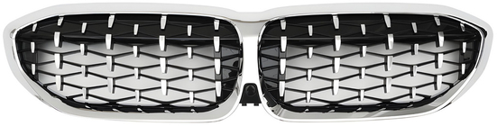 BMW 3. sērija G20/G21 2018– Nieres reste Diamond Silver (2018-2022, hroma apmale) foto 2