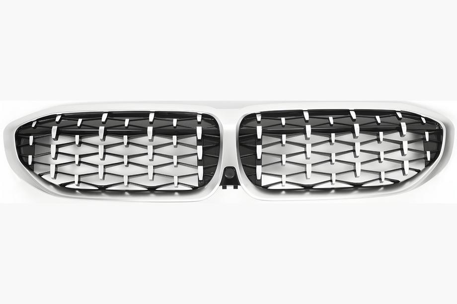 BMW 3. sērija G20/G21 2018– Nieru režģi Diamond Silver (2018-2022, matēta hroma apmale) Foto 2
