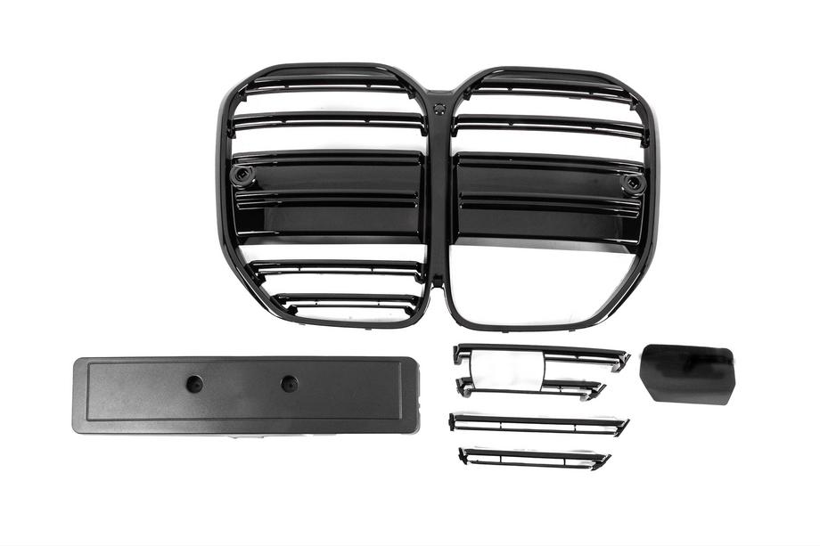 BMW 4. sērija G22/23/26 2020– M-Look nieru reste (G22/23, melns spīdīgs) Foto 2