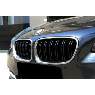 M-Look nieru restes (spīdīgi melnas ar hroma apmali) BMW 5. sērija F10/F11 2010–2016 foto 1