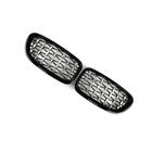 BMW 5. sērija F10/F11 2010–2016 Nieru režģi Diamond Silver (melna apmale) foto 3