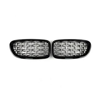 Nieru režģi Diamond Silver (melna apmale) BMW 5. sērija F10/F11 2010–2016 foto 2