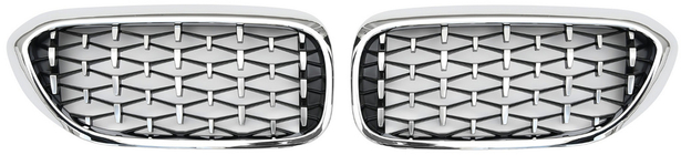 BMW 5. sērija G30/G31 2017–2023 Nieru reste Diamond Silver V1 (2017-2020, hroma apmale) foto 2