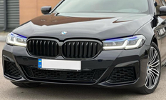 BMW 5. sērija G30/G31 2017–2023 Nieru režģi 1 Bar (2021+, spīdīgi melns) foto 2