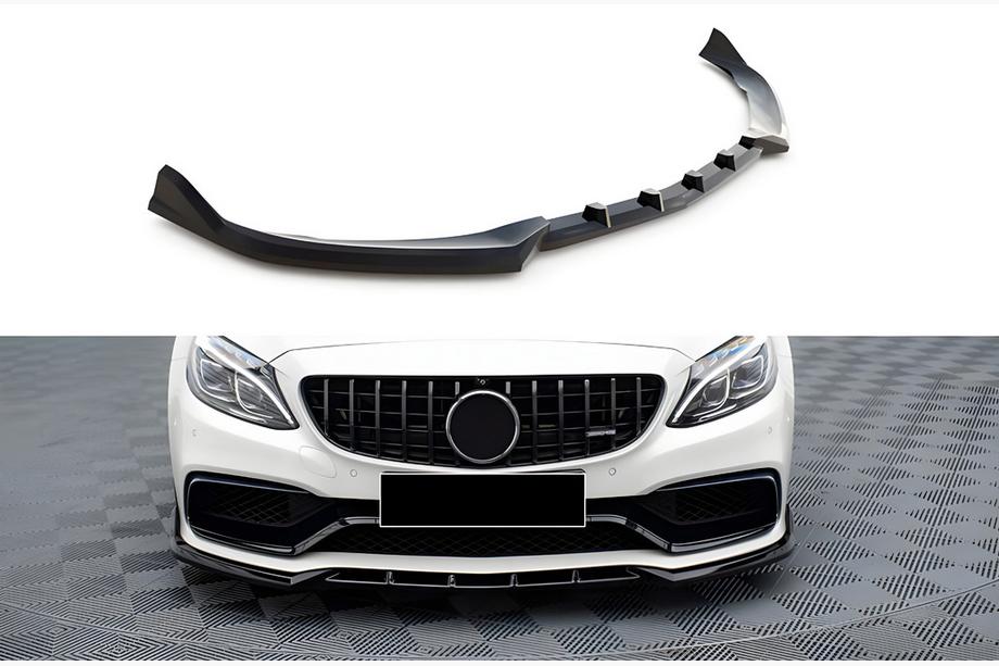 Mercedes C-class W205 2014–2021 DPT priekšējā bufera lūpa (2017-2020, spīdīgi melna) Image