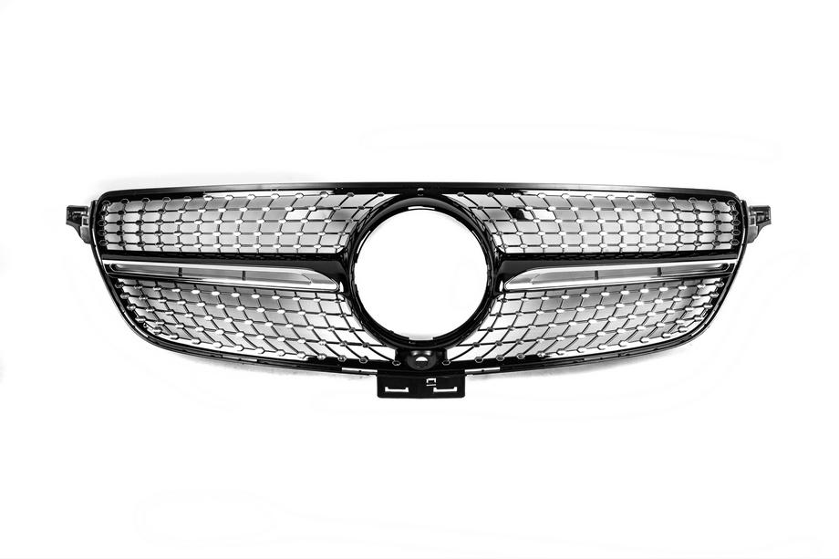 Mercedes GLE/ML class W166 2011–2018 Tūninga radiatora reste Diamond Black (GLE) Ar vietu kamerai Foto 2
