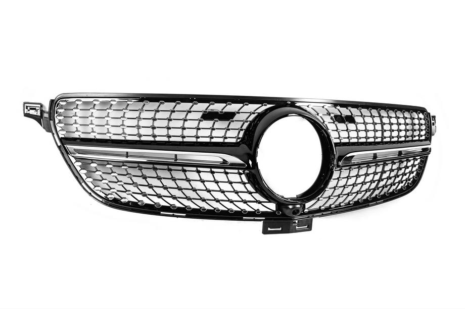 Mercedes GLE/ML class W166 2011–2018 Tūninga radiatora reste Diamond Black (GLE) Ar vietu kamerai Foto 4