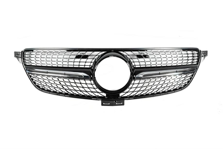 Mercedes GLE/ML class W166 2011–2018 Tūninga radiatora reste Diamond Black (GLE) Ar vietu kamerai Foto 6