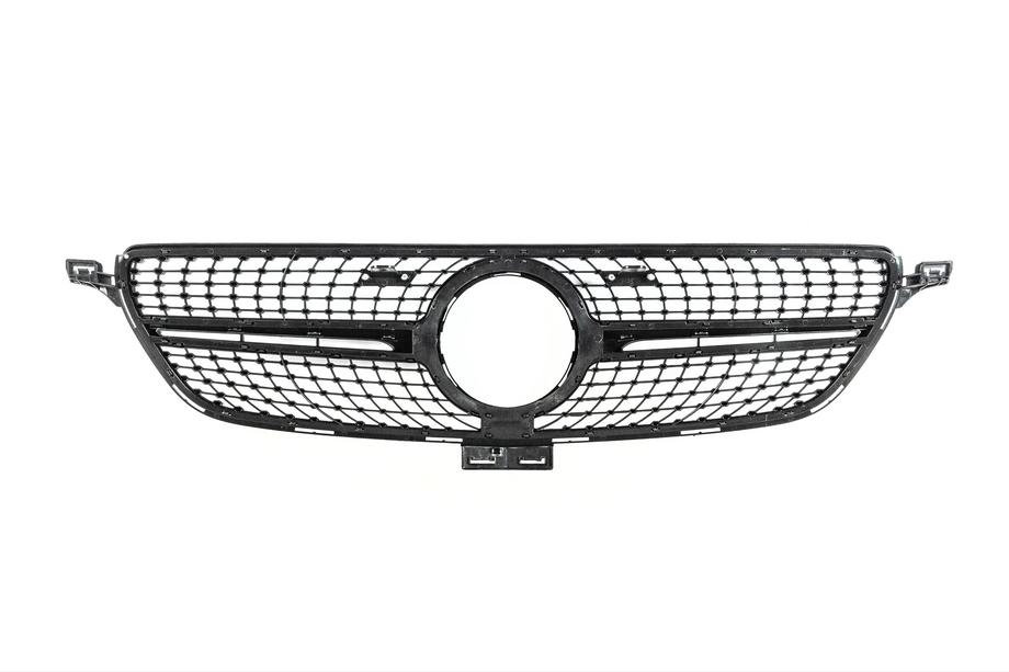 Mercedes GLE/ML class W166 2011–2018 Tūninga radiatora reste Diamond Black (GLE) Ar vietu kamerai Foto 9