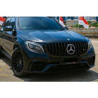 Priekšējais radiatora režģis GT Panamericana Black (2015-2019) Mercedes GLC Coupe C253 2016–2023 foto 1