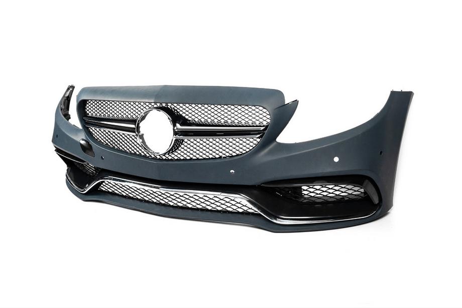 Mercedes C-class W205 2014–2021 Priekšējais bamperis komplektā (AMG C63-designs 2014-2018) Foto 3