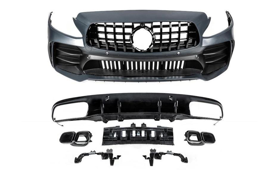 Mercedes C-class W205 2014–2021 Virsbūves komplekts ar difuzoru Coupe (Black Mamba C63GT dizains) Foto 5