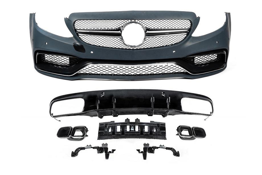 Mercedes C-class W205 2014–2021 Virsbūves komplekts ar difuzoru priekš Coupe (AMG C63-designs 2014-2018) Image