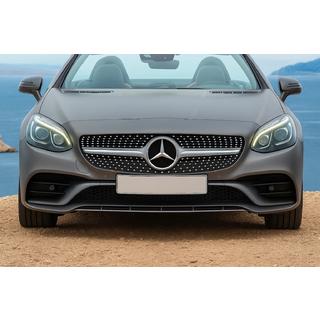 Priekšējā radiatora reste Diamond Silver Mercedes SLC R172 2016–2020 foto 1