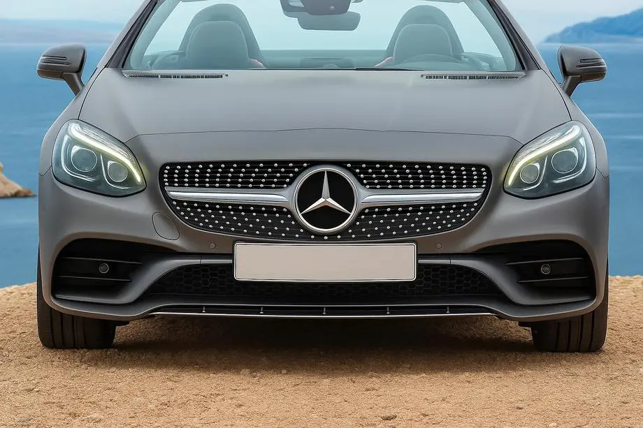 Mercedes SLC R172 2016–2020 Priekšējā radiatora reste Diamond Silver Image