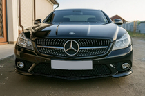 Mercedes SL R230 2001–2011 Priekšējā radiatora reste Diamond Black (2008-2011) foto 3